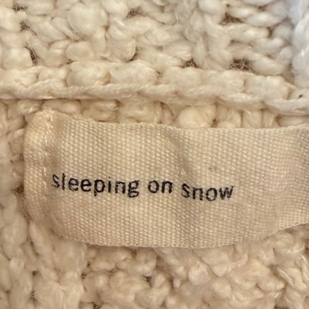 Anthropologie Sleeping On Snow XL Cream Knit Cowl Neck Sweater Pocket Mini Dress - Picture 5 of 10
